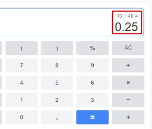 contoh menghitung persentase di kalkulator hp android dan iphone
